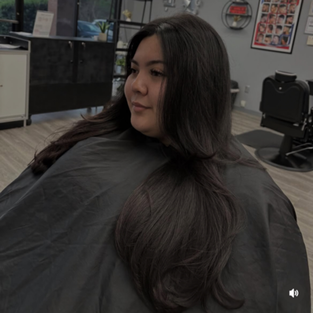 Blowout + Layered Cut at FLAWLYSSS LASHES in High Point, NC