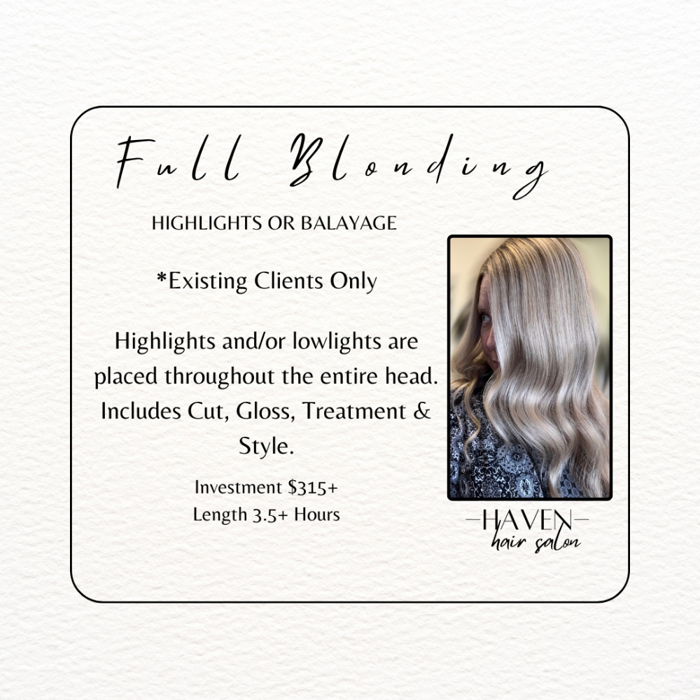 Full Blonding at Haven Hair Salon in Sandy Springs, GA