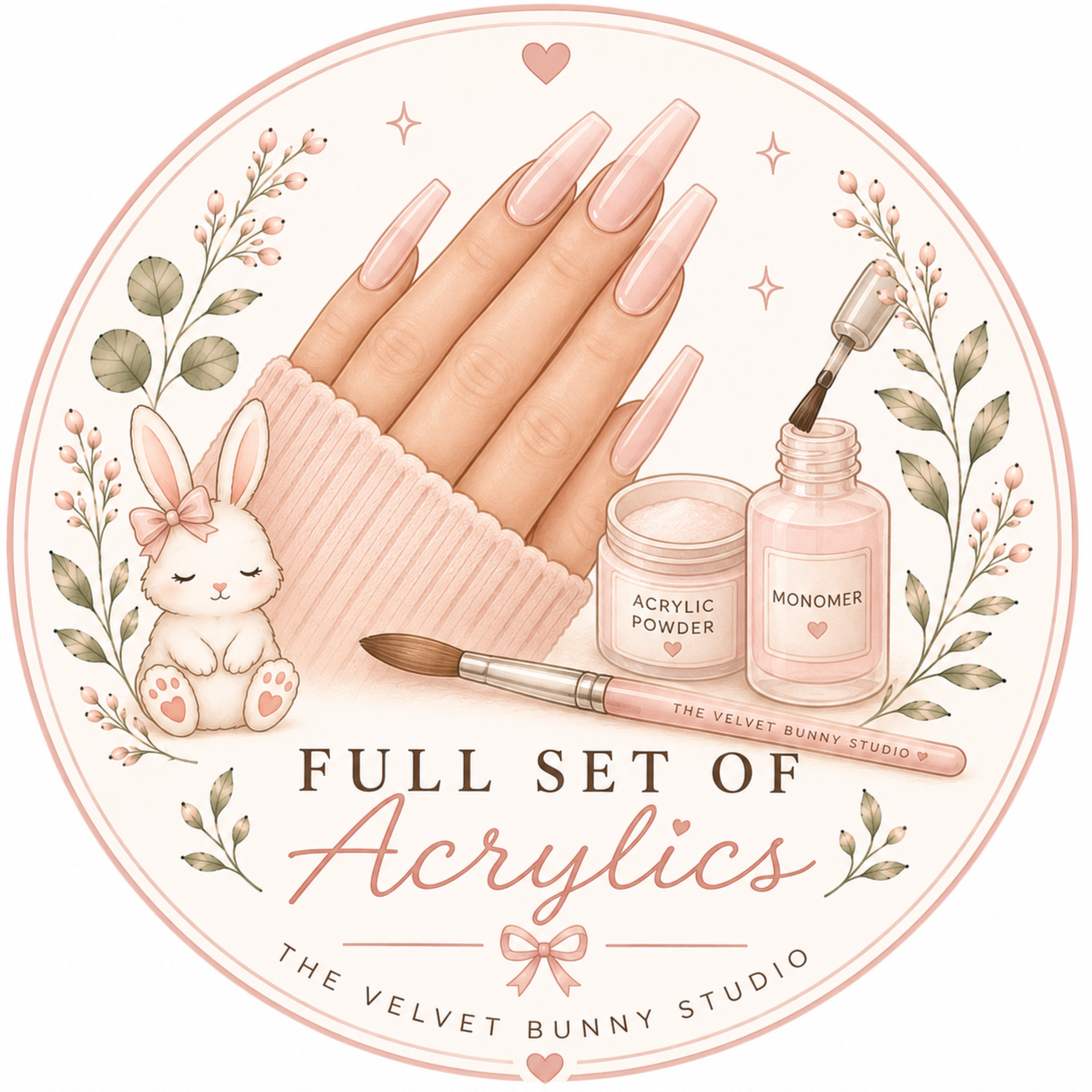 Acrylic Full Set at The Velvet Bunny Studio in Tulsa, OK