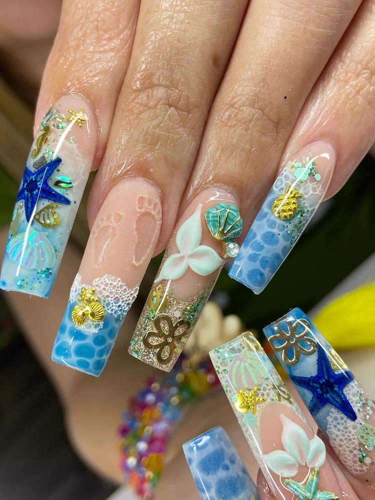 ENCAPSULATED Full set Long Nails