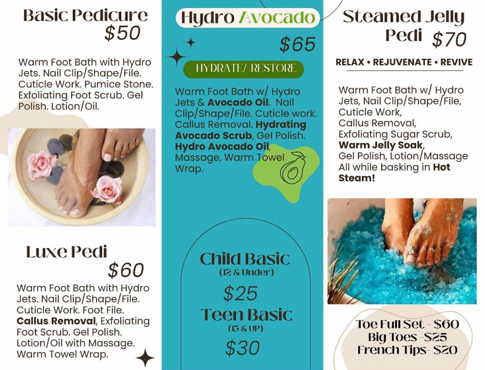 Pedicure at Brianna’s Beauty Boutique in Oscoda, MI