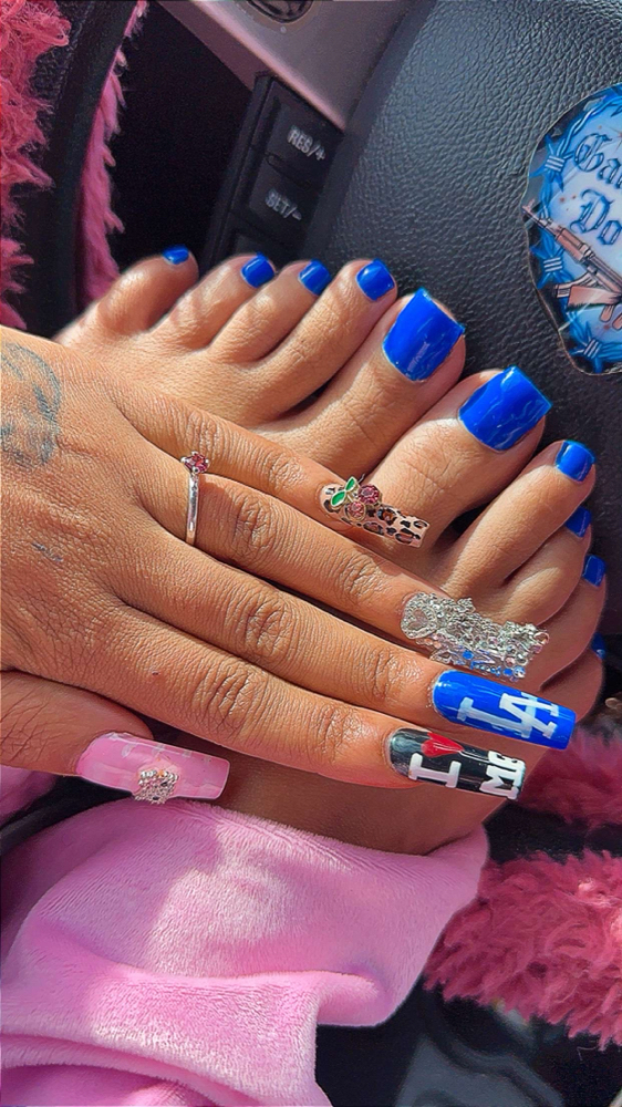 long nails & toe combo