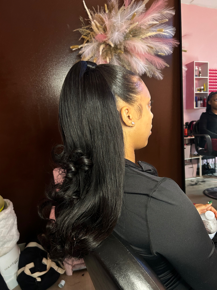 Half Up Half Down Quick Weave