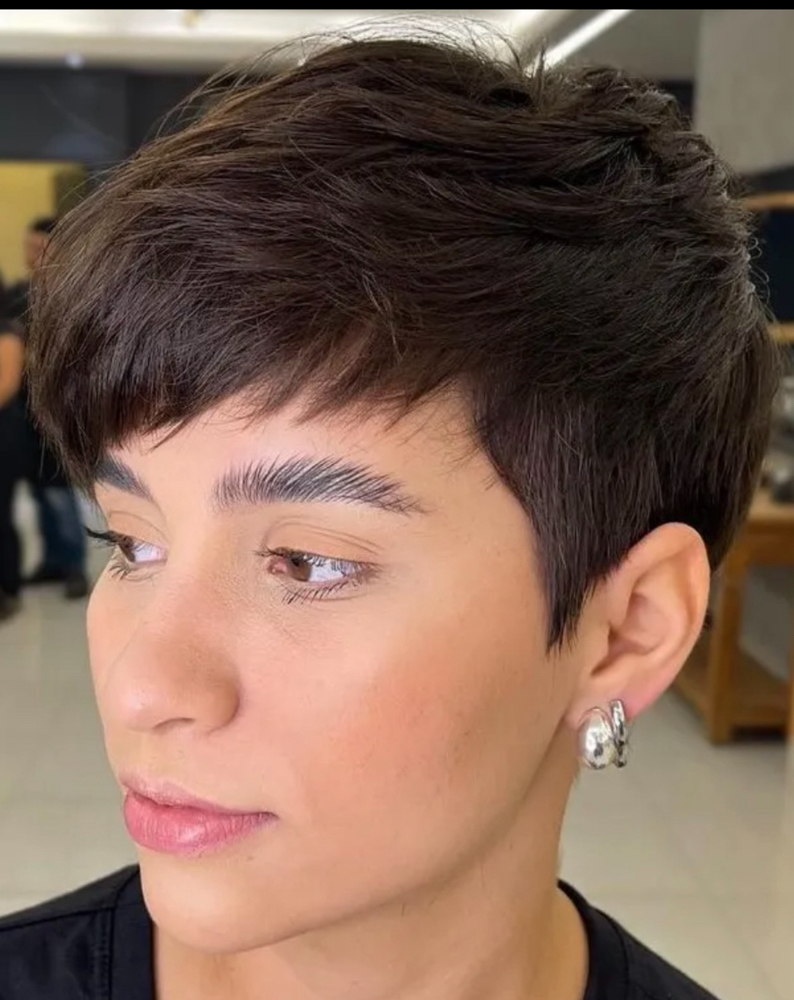 Womans Short Pixie Cut