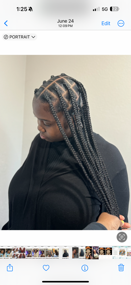 Large Knotless Braids