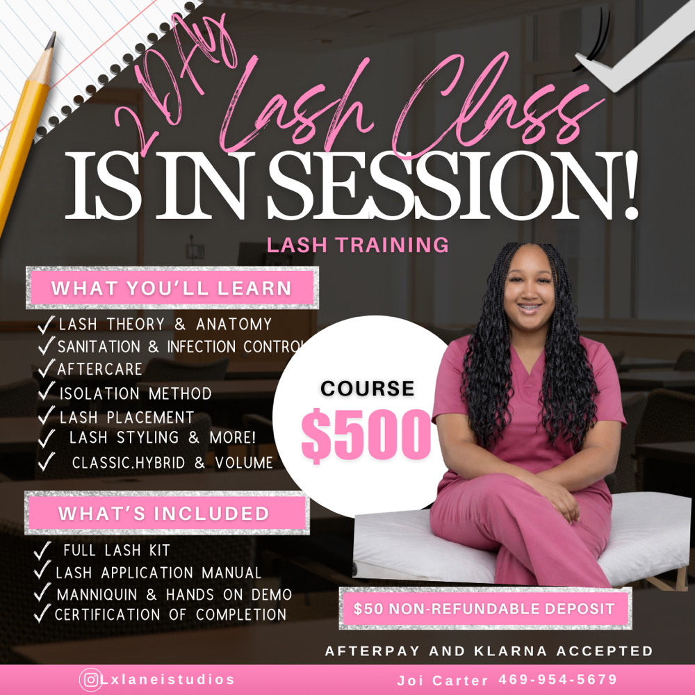 2 Day lash course at Lxlanei Studios in Desoto, TX