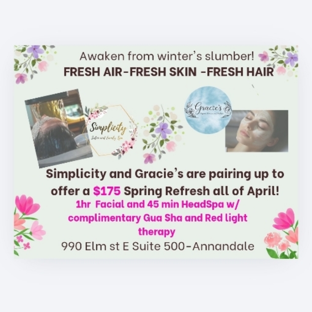 SPRING REFRSH w/Gracie's at Simplicity Salon and Family Spa in Annandale, MN