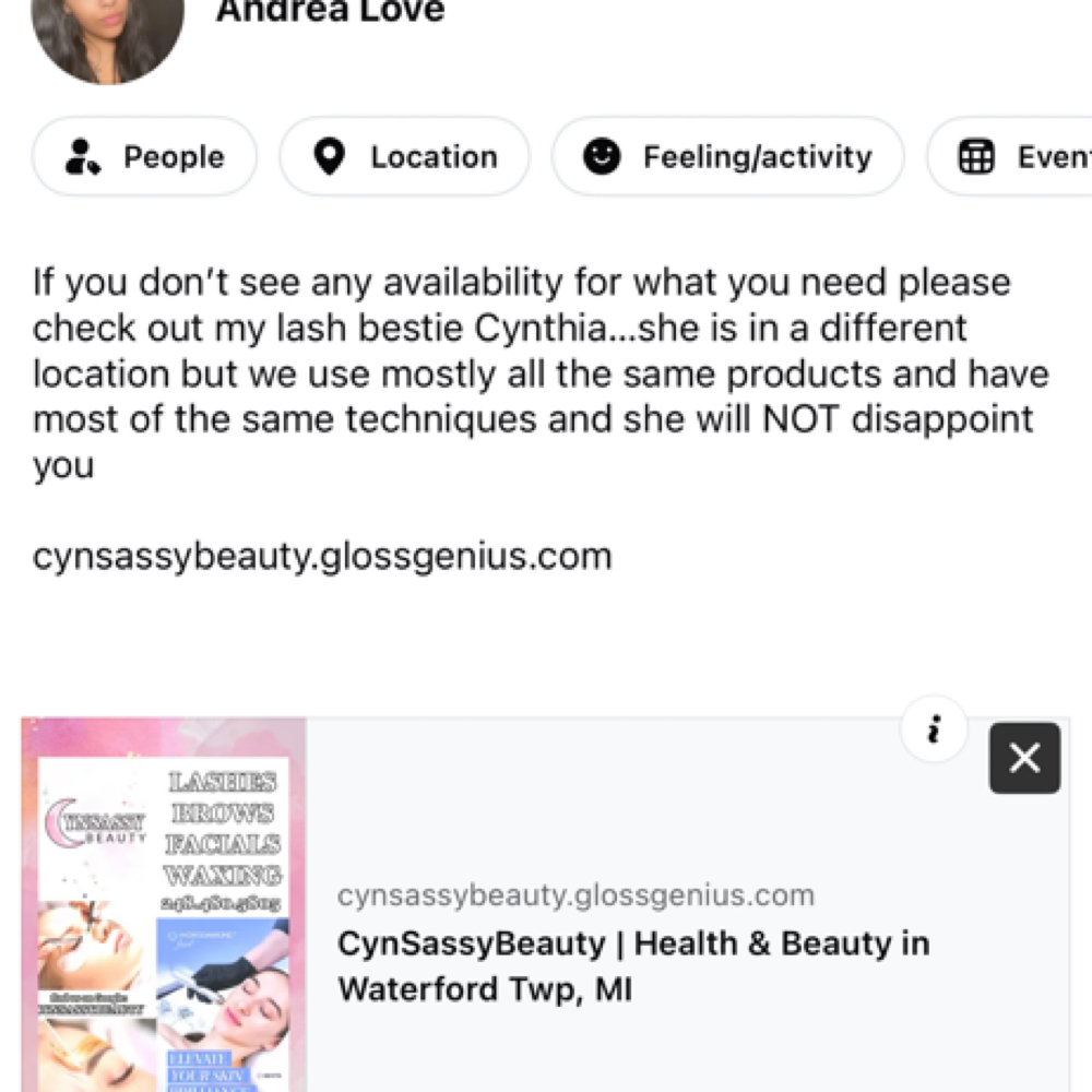 Another Lash Tech at Aviva Beauty Lounge in Waterford, MI