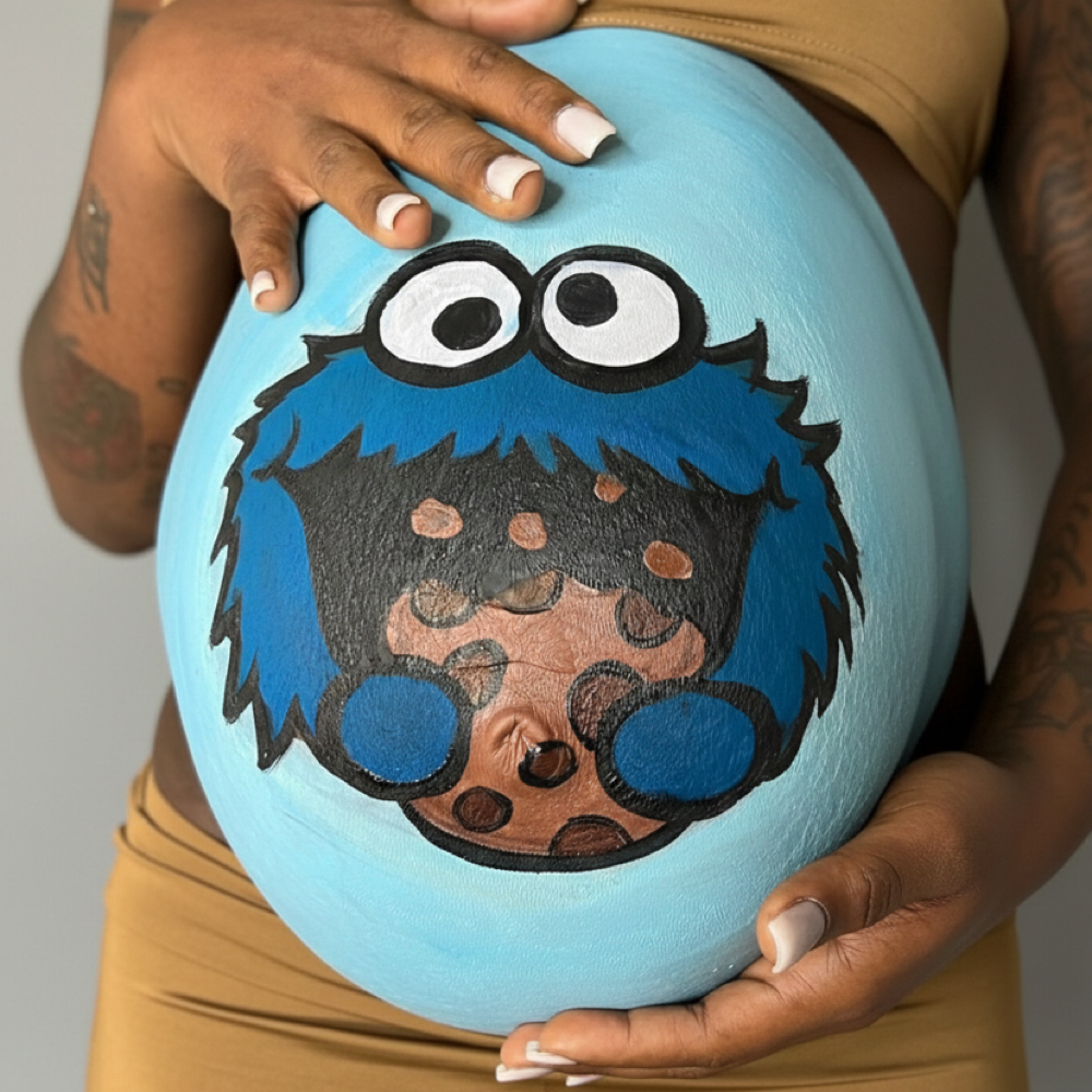 Maternity belly painting at Janea Young in Anywhere, IL