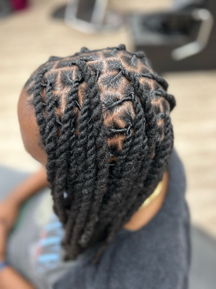 Wash, Retwist, 2 Strand Twist