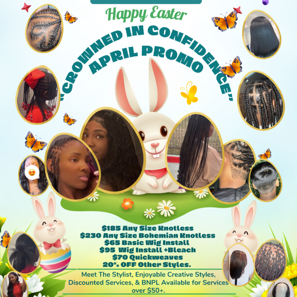 🐰🌸 APRIL PROMO IS HERE! 🌸🐰 at Too Exclusive Hair Bar in Aubrey, TX