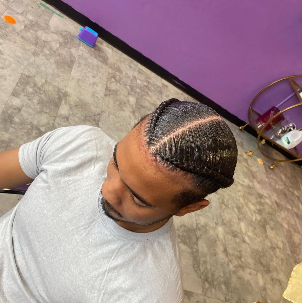 Male Two Braids at Lee The Hair Magician LLC in Detroit, MI