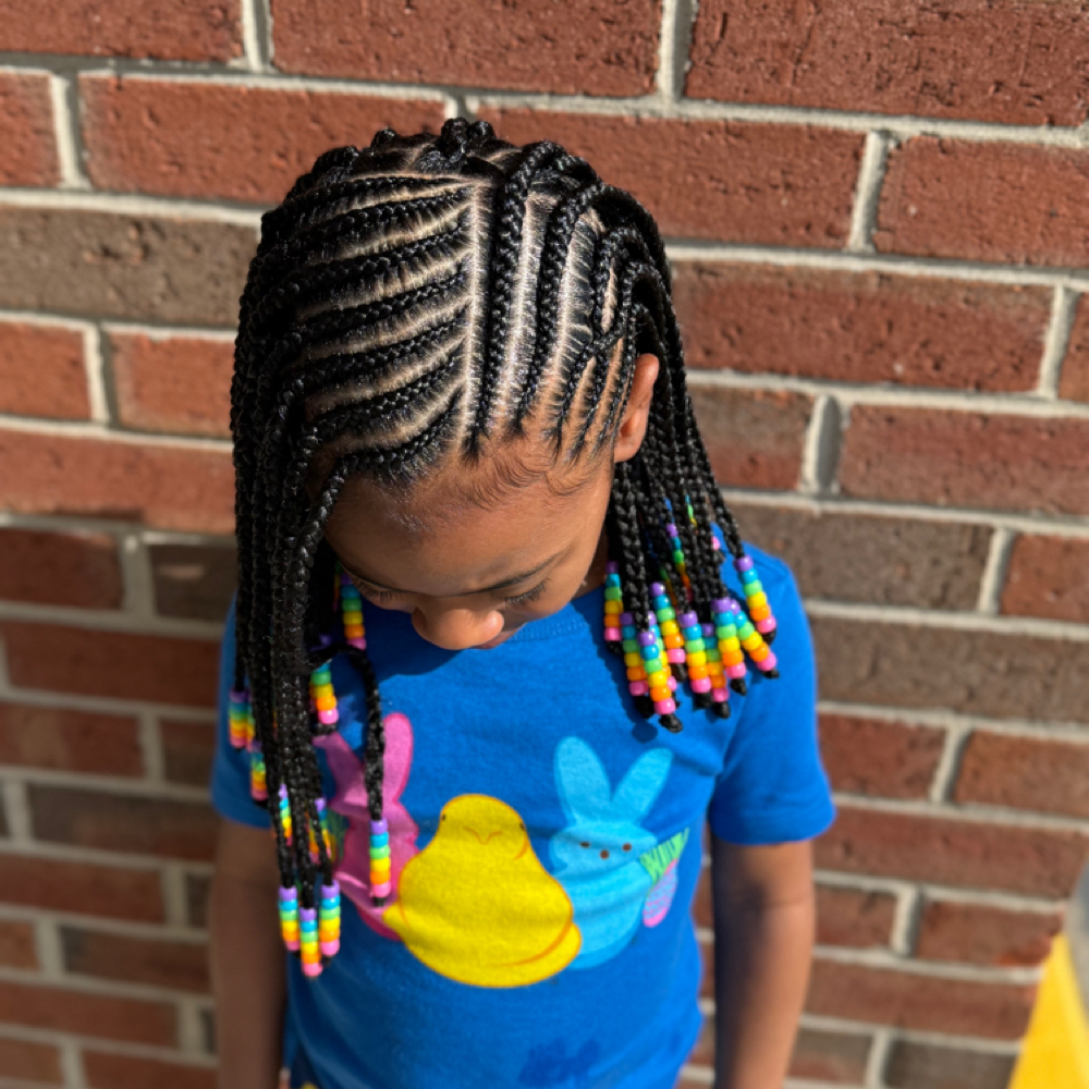 Kids 1/2 Cornrow 1/2 Braid at Braid by helene in Virginia Beach, VA