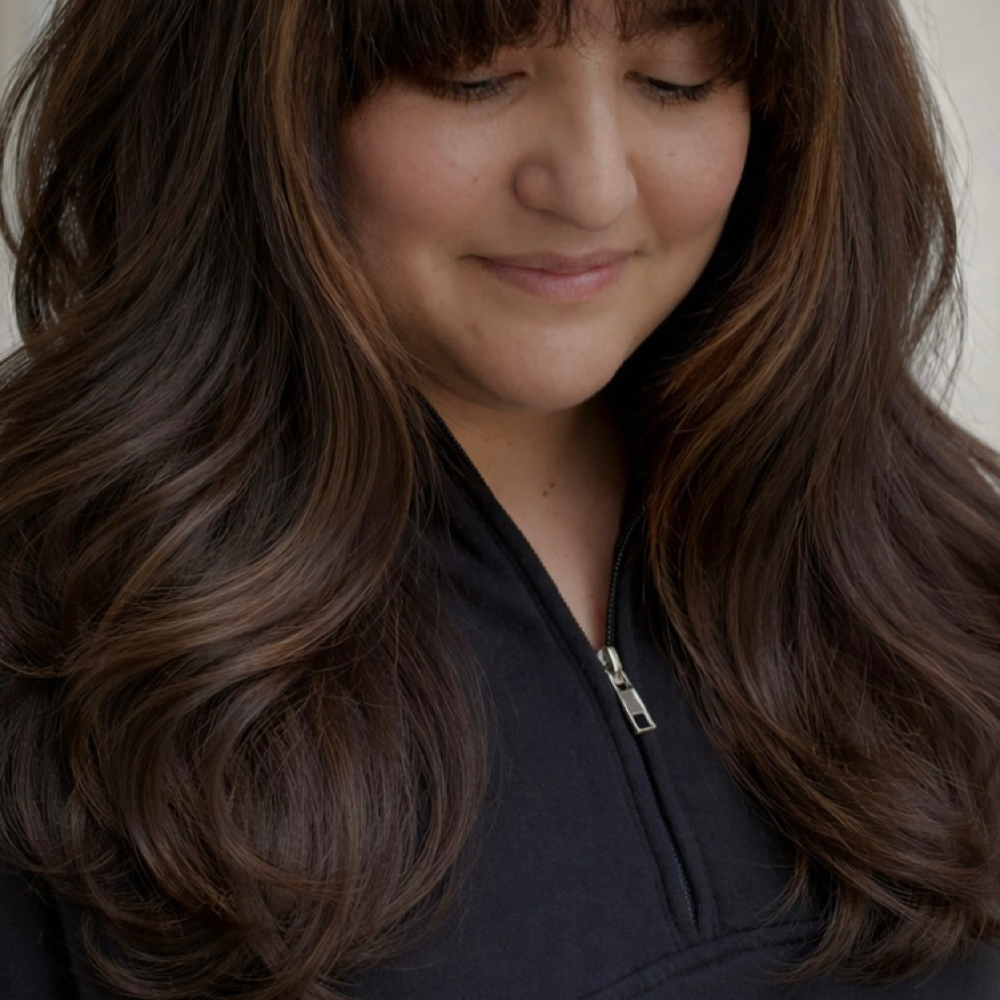 Womans haircut GN at Bombshell Beauty Salon in Redmond, OR