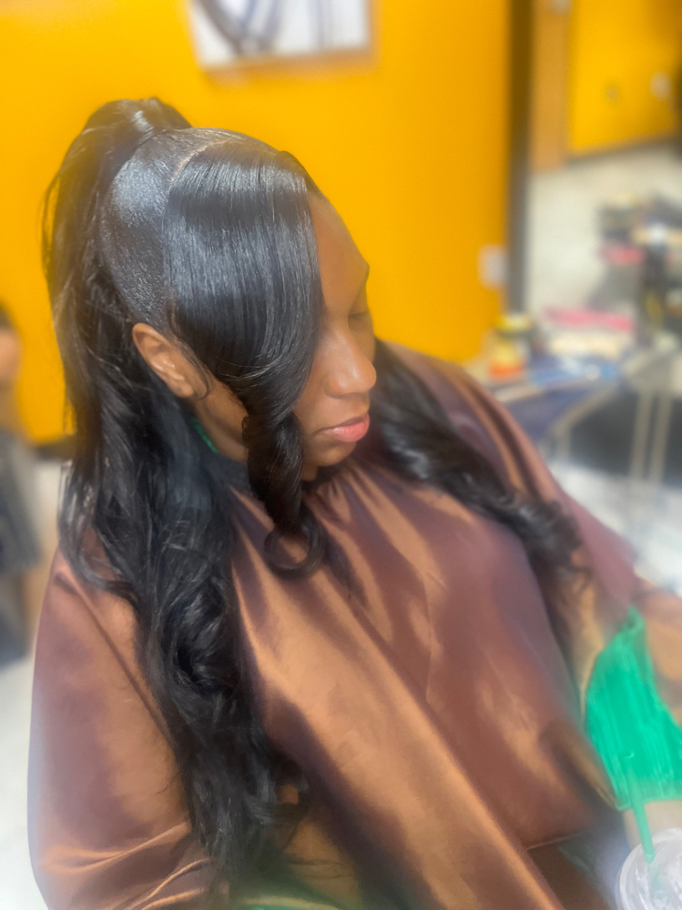 SLEEK-Half Up Half Down Wand Curls