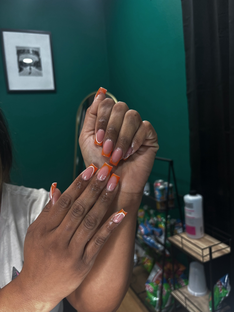 French Tips (all 10 Fingers) at Emerald pearl in Crystal City, TX