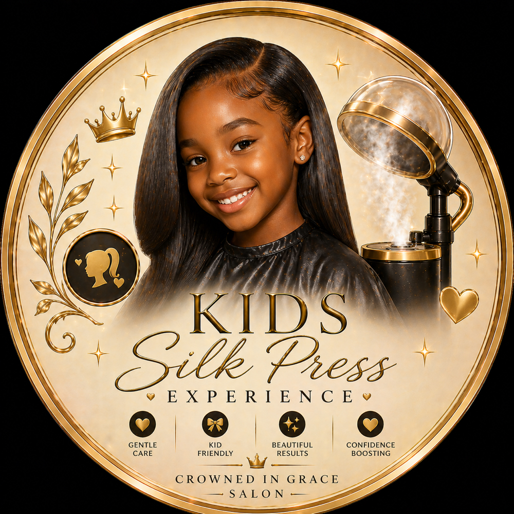 Kids Silk Press Consultation 10+ at Crowned in Grace Salon in Pearland, TX