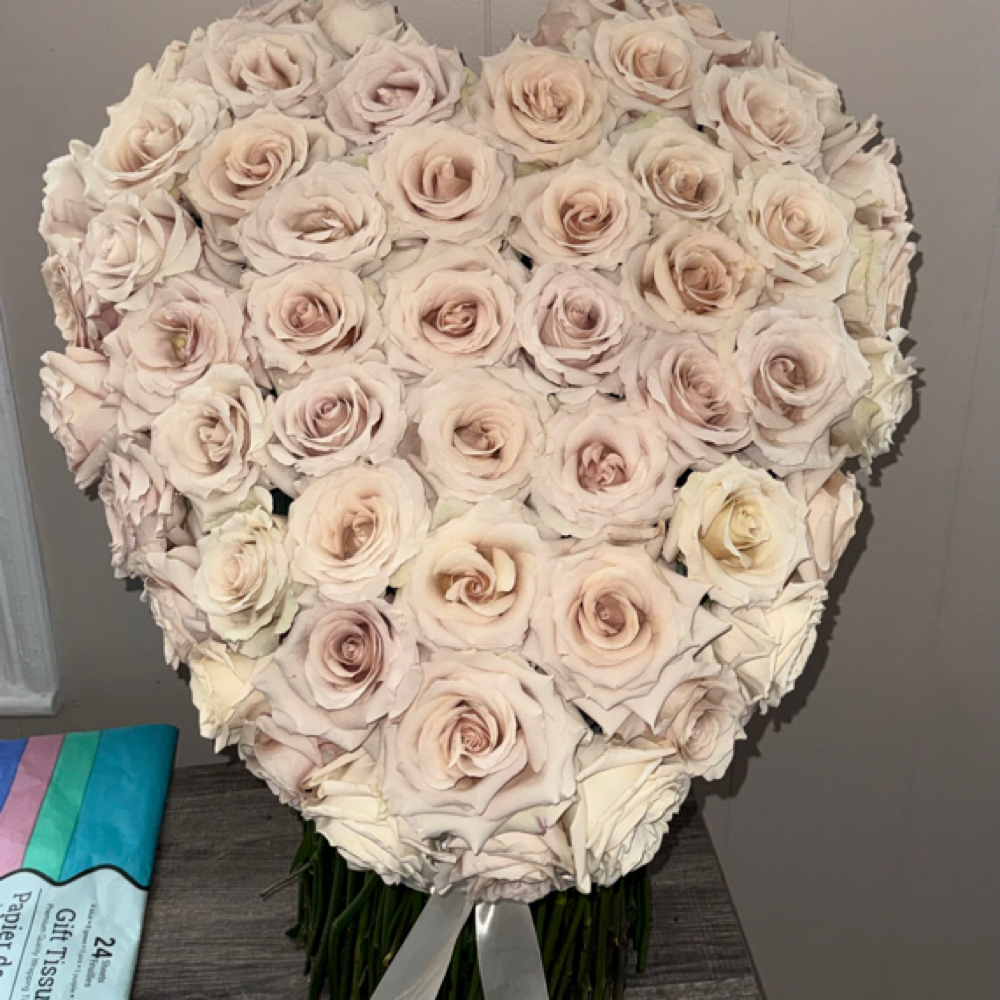 Heart Flower Stand Arrangment at Beautiful Bouquets LLC in New Haven, CT