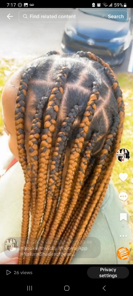 Large Knotless Braids