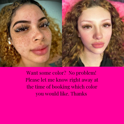 Color/GlitterLashes $10 add on fee.