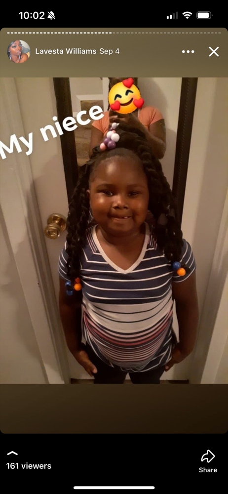 Kids Croxhet Ponytail Hair Added In