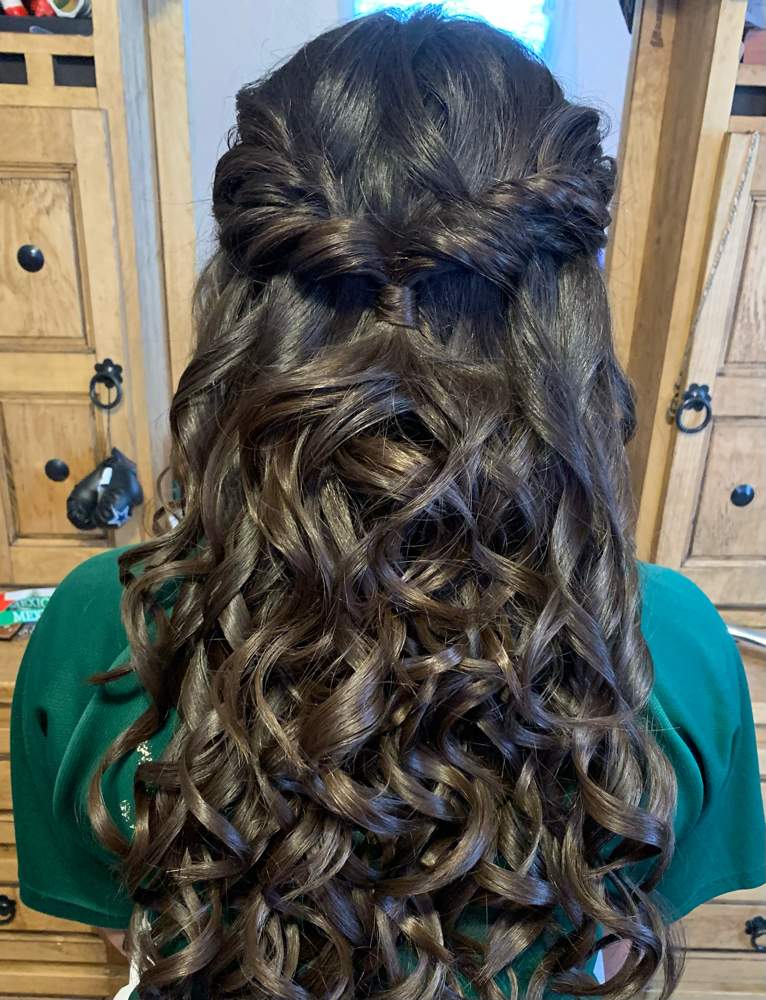 Half Up Half Down Hairstyle at YellysBOLDbeauty in Okc, OK