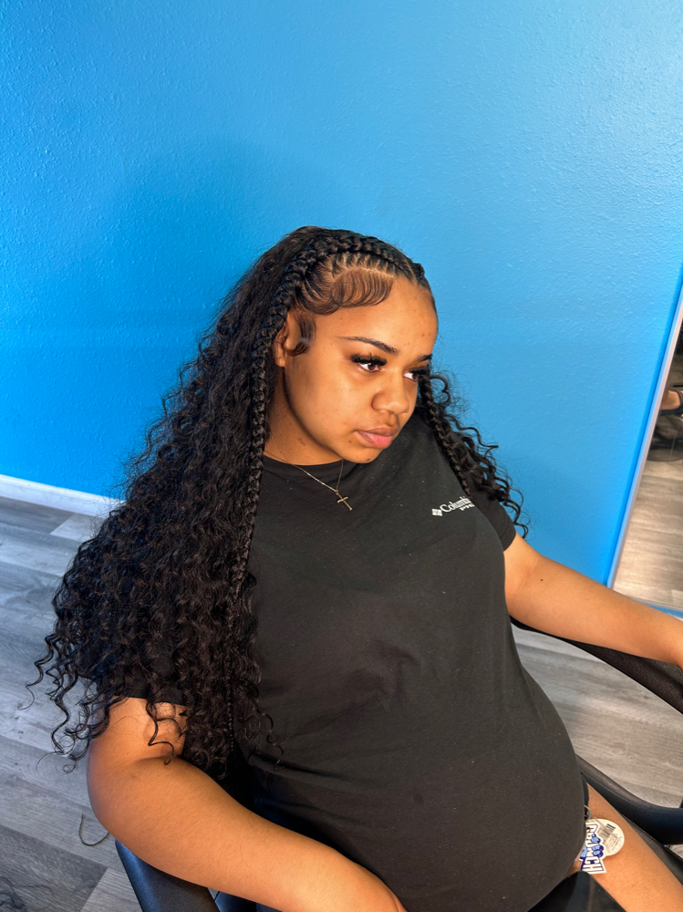 Half Up Down Sewin With Braids