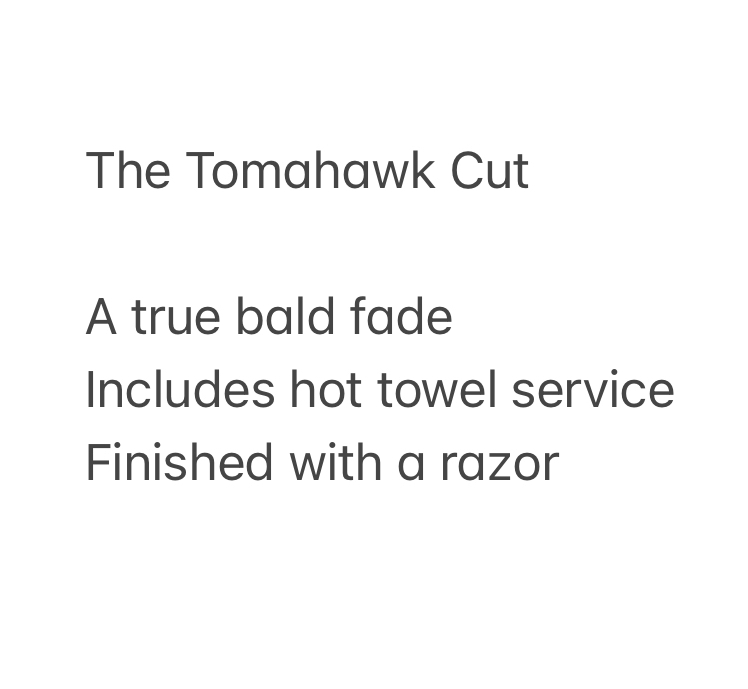 The Tomahawk Cut