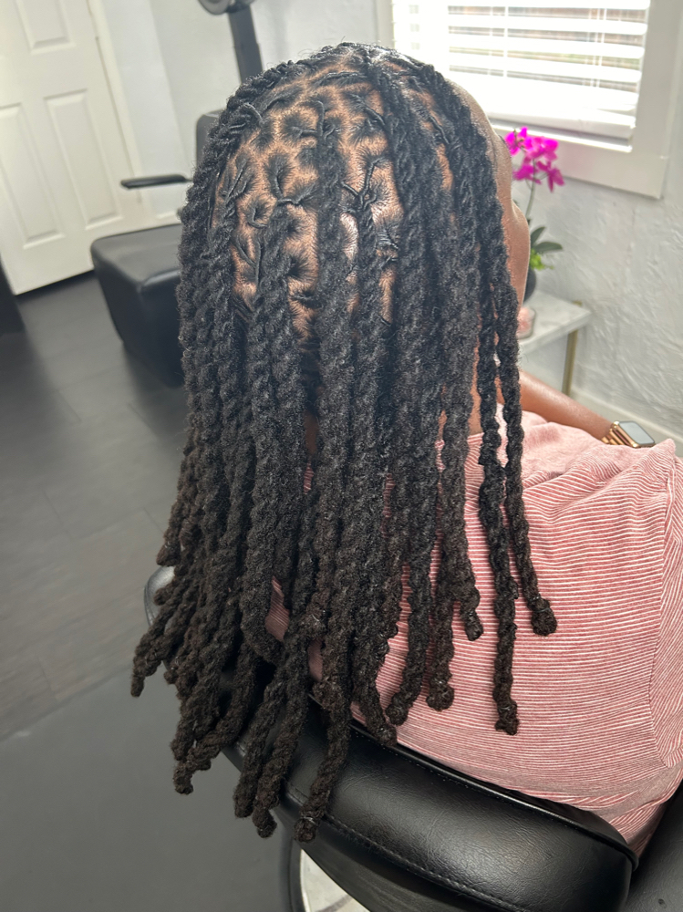 Retwist Long Loc + (Rope Twist) at 473 Locs Natural hair Studio in Evansville, IN