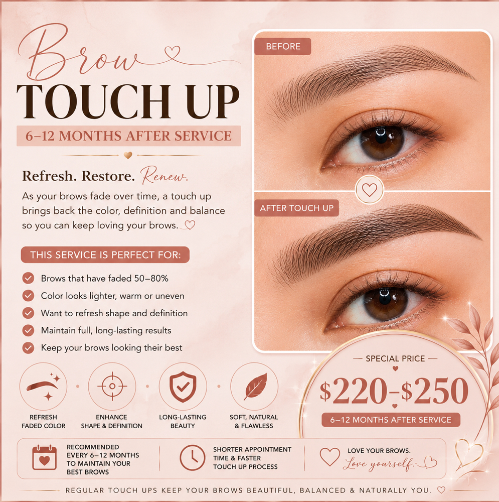 BROWS TOUCH UP 6-12 months at Blink By Jenny lashes & brows studio in Jacksonville, FL