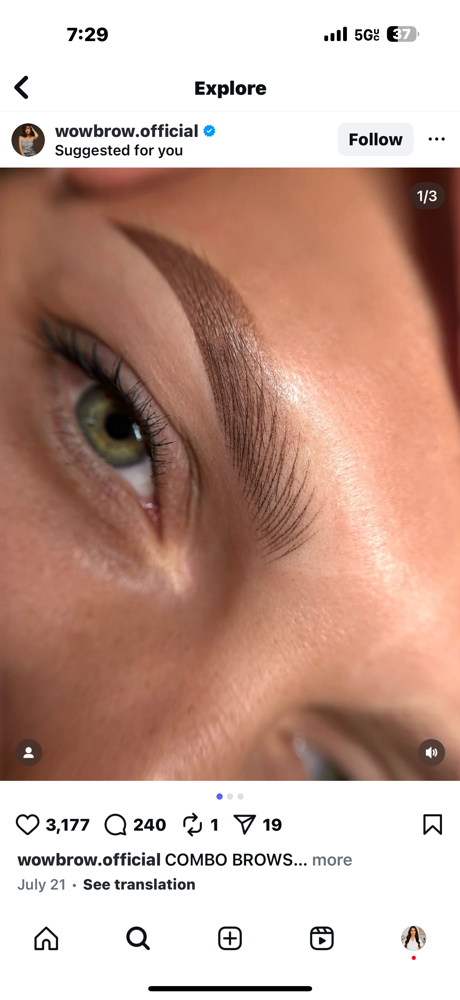 Eyebrow Lamination Shaping /tinting