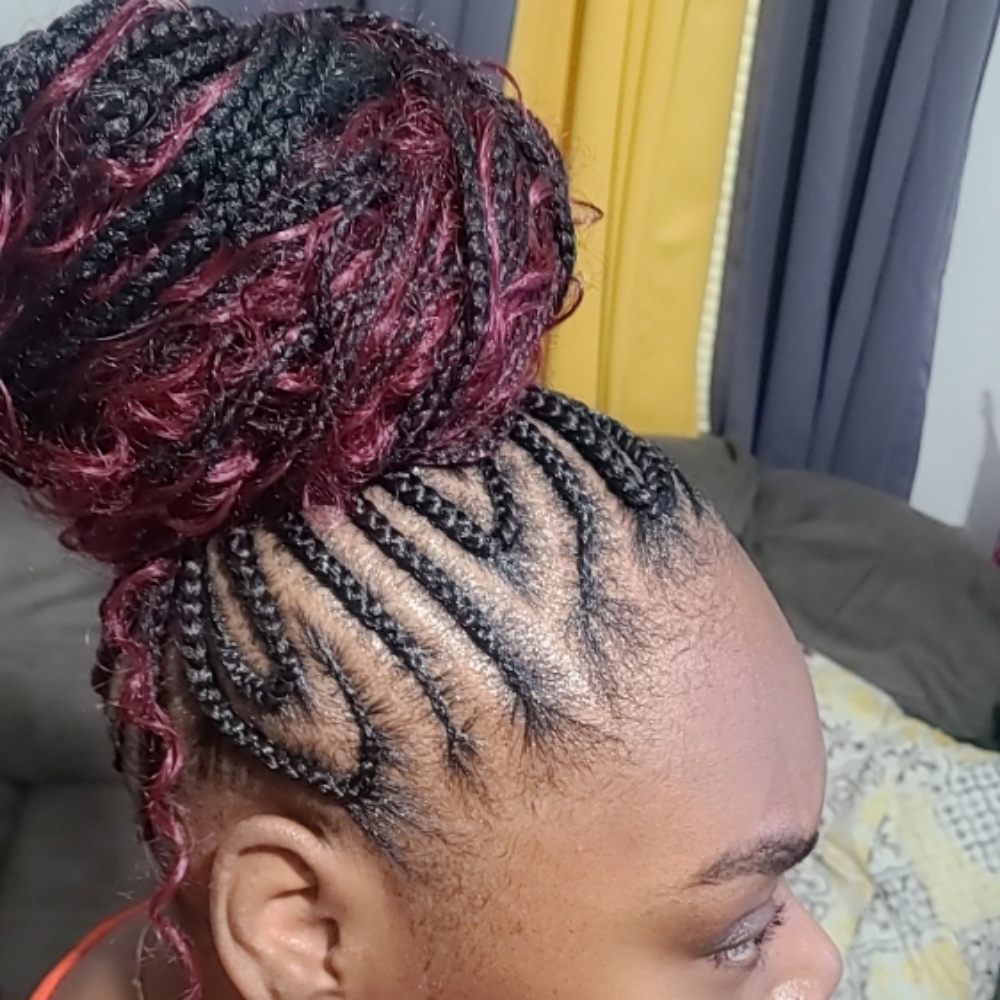 SMALL FEED-IN BRAIDED BUN/PONYTAIL at Ambitiouz Creationz in Columbia, SC