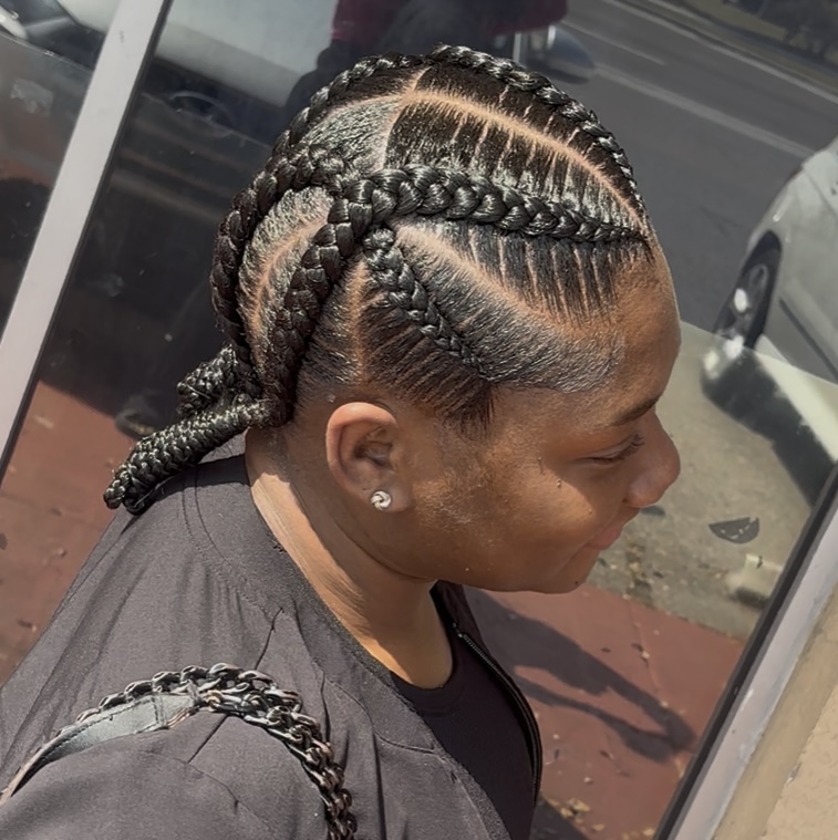 4 Feedin Braids(Hair Included)