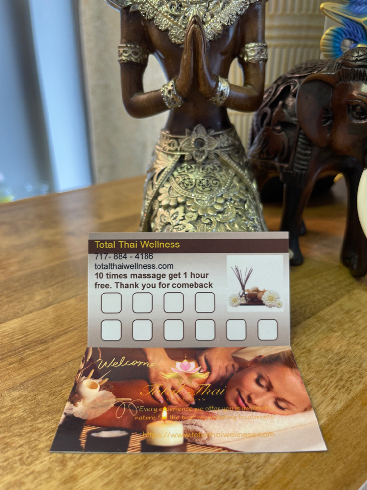Reward Card at Total Thai Wellness in Martinez, GA