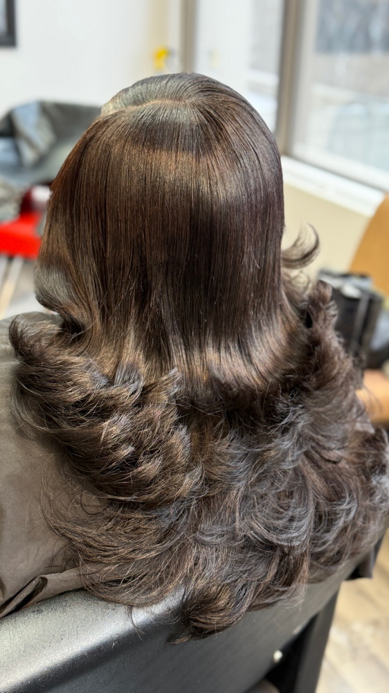 Quickweave Natural Part Layers Curl at Lovelys Hair Gallery in Southfield, MI