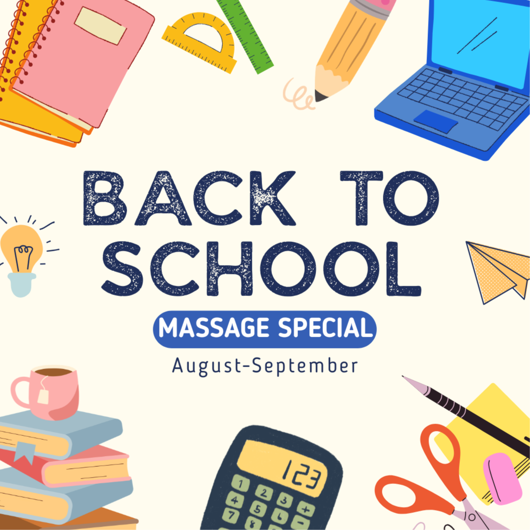 Back to School Massage Special at Irma's skin and body spa studio in Rocklin, CA