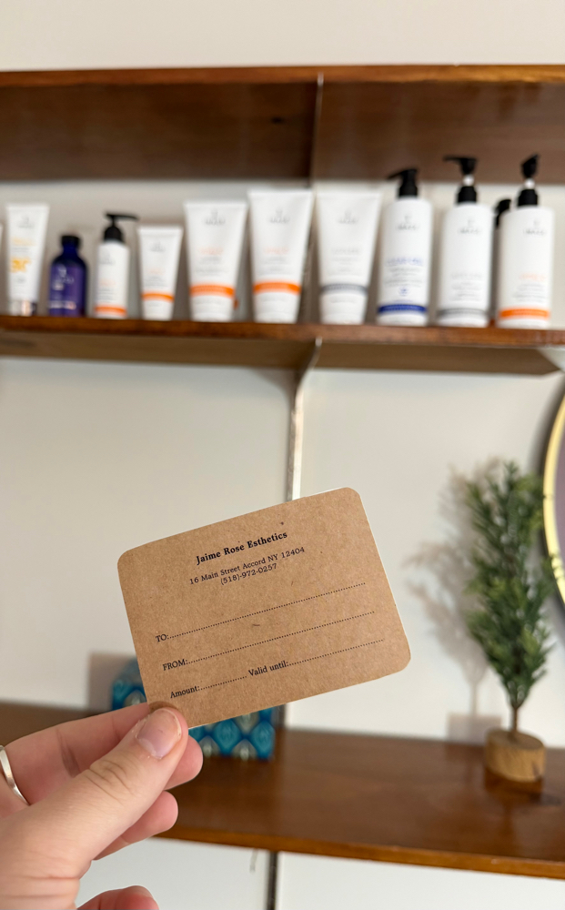 Gift Card Pick Up at Jaime Rose Esthetics in Accord, NY