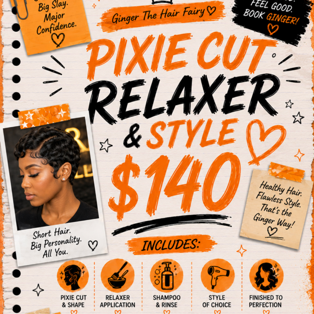 Pixie Cut + Relaxer Transformation at Fairy land studio in San Antonio, TX