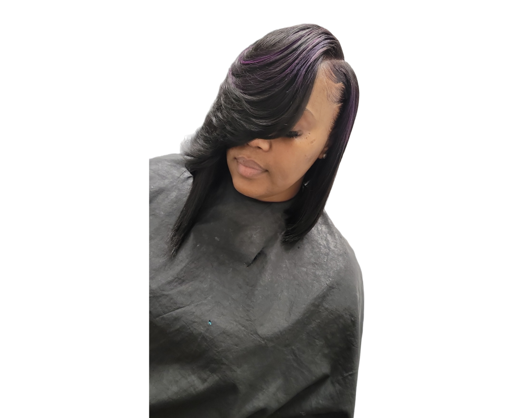 SIDE PART FEATHER BANG