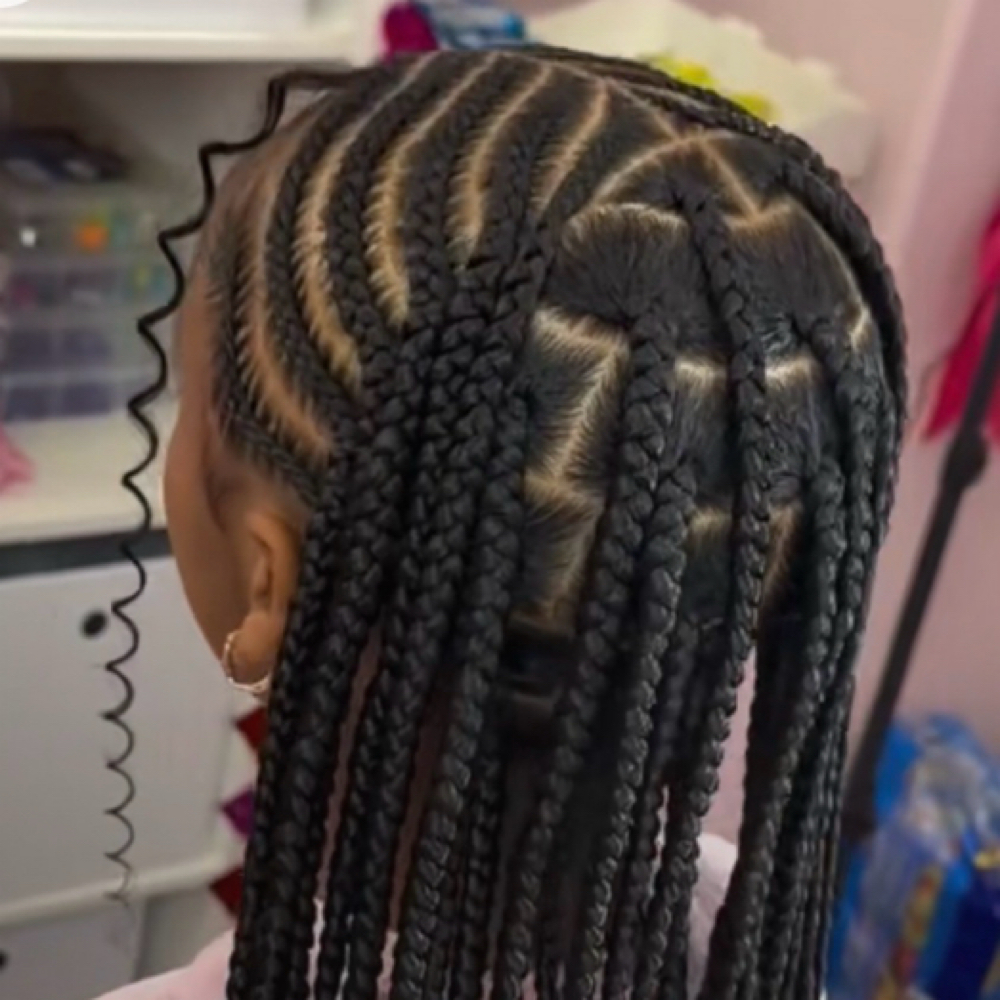 Children Natural Hair Knotless at Candy’sbraidingsalon in detroit, MI