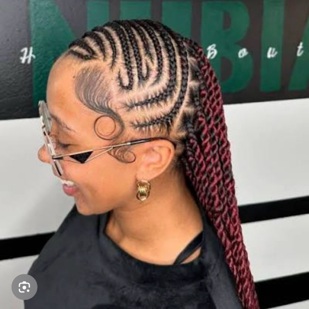 Half Lemonade Half Twist at Beauty Lounge By Mariam |Braids|Makeup|WigInstall| in Spring, TX