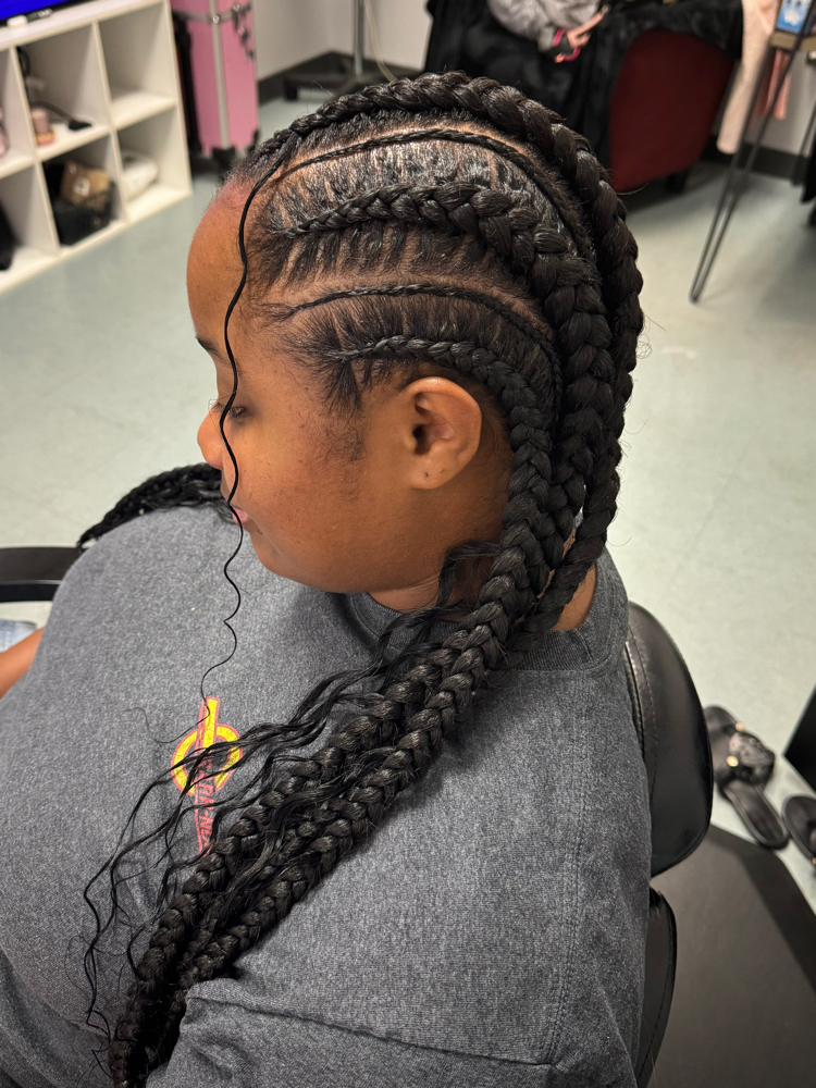 4 faux Feed-in Braids