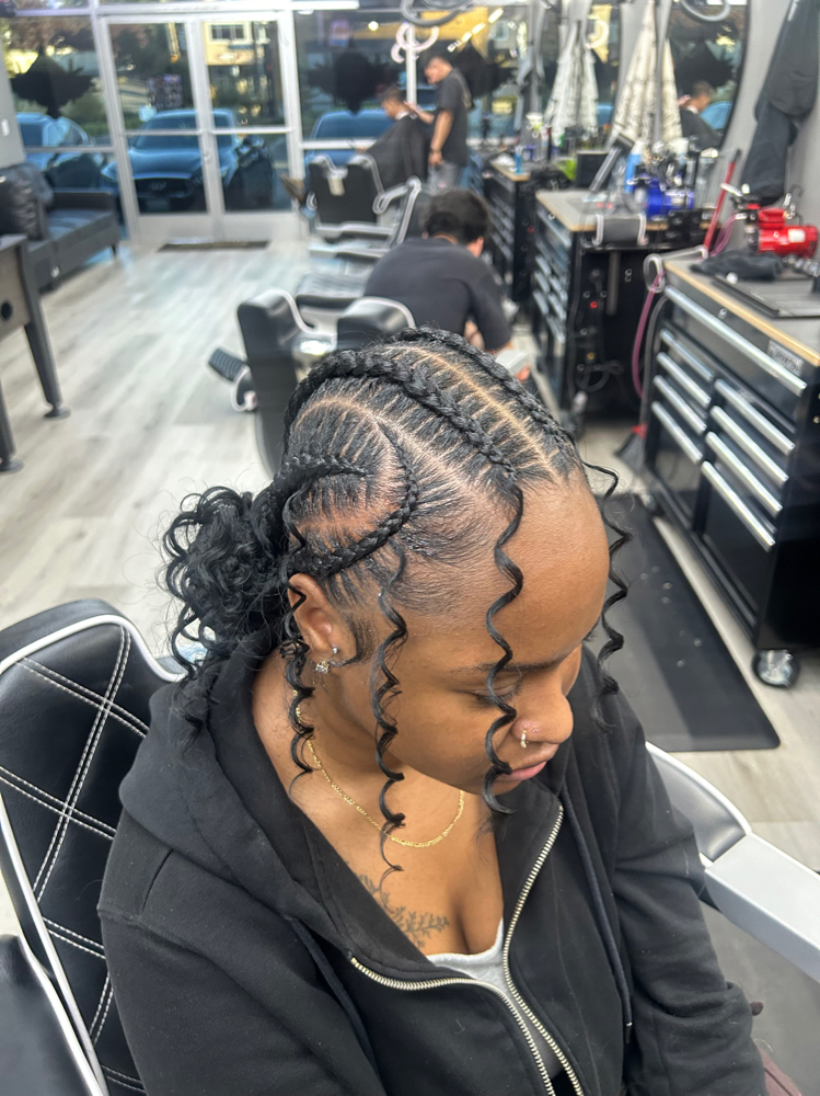 4-6 Feed In Cornrows + Boho Pieces