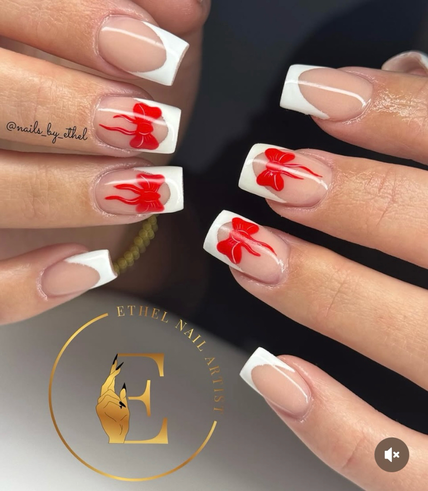 Pink & White Full Set at Nails_by_Ethel in Monessen, PA