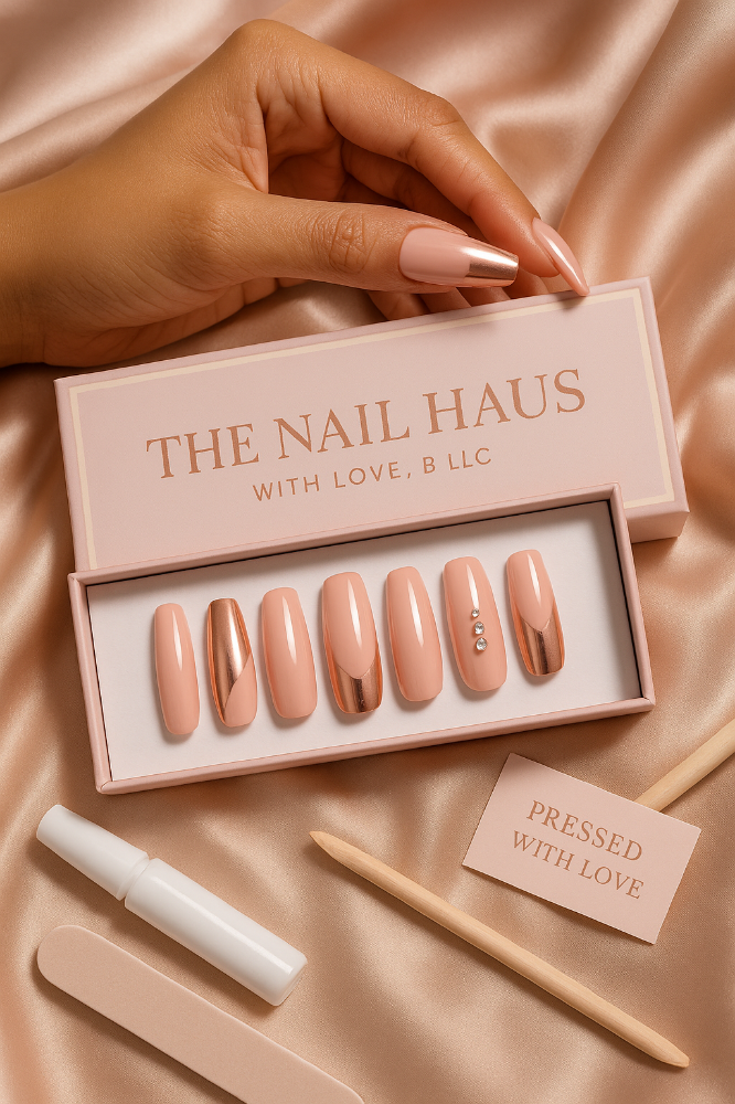 "Pressed" For Time Custom Set at The Nail Haus With Love, B LLC in Pendergrass, GA