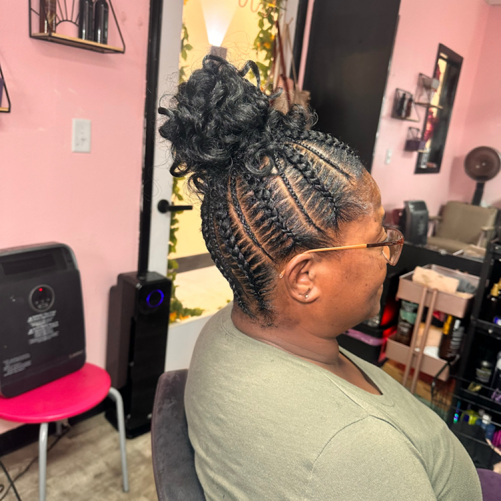 Feed-In Bun (Curly) at Crowned By V in Chesapeake, VA