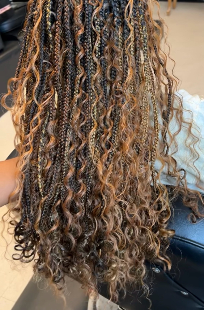 boho box braids midback