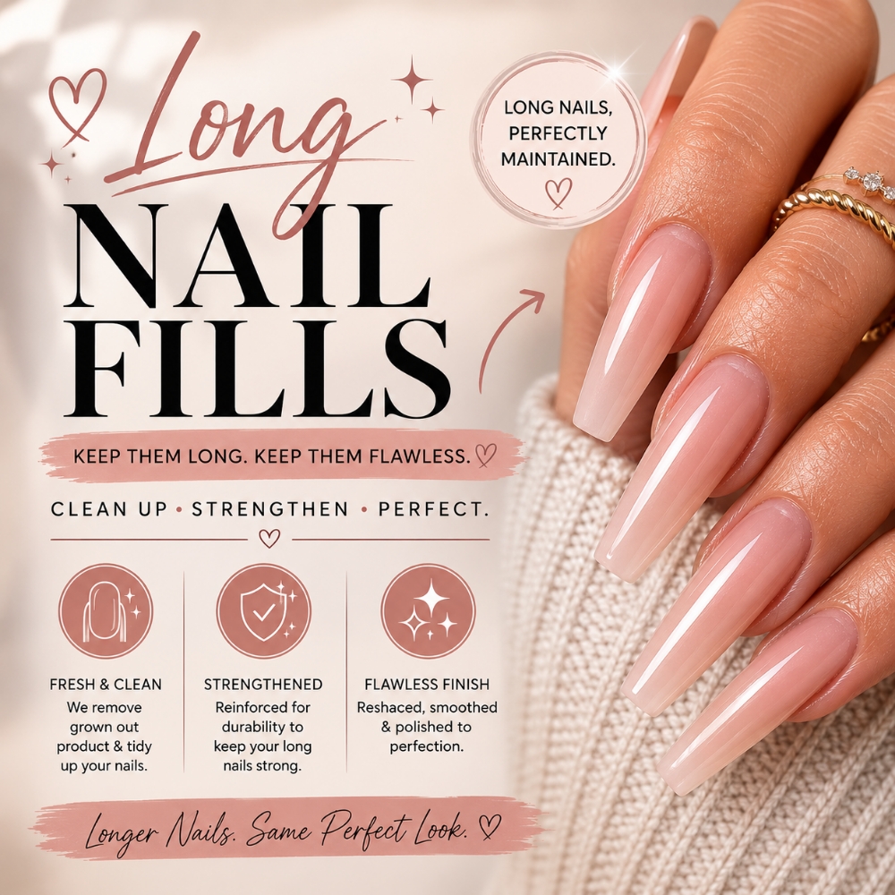 Long Fill (more than 3 week) at Regina's Hair & Nail Studio in Corning, CA