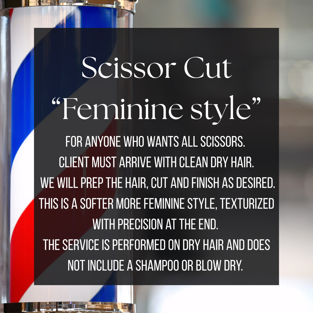 Scissor Cut “Feminine Style” at Chelsea’s Barber Shop in Andover, MA