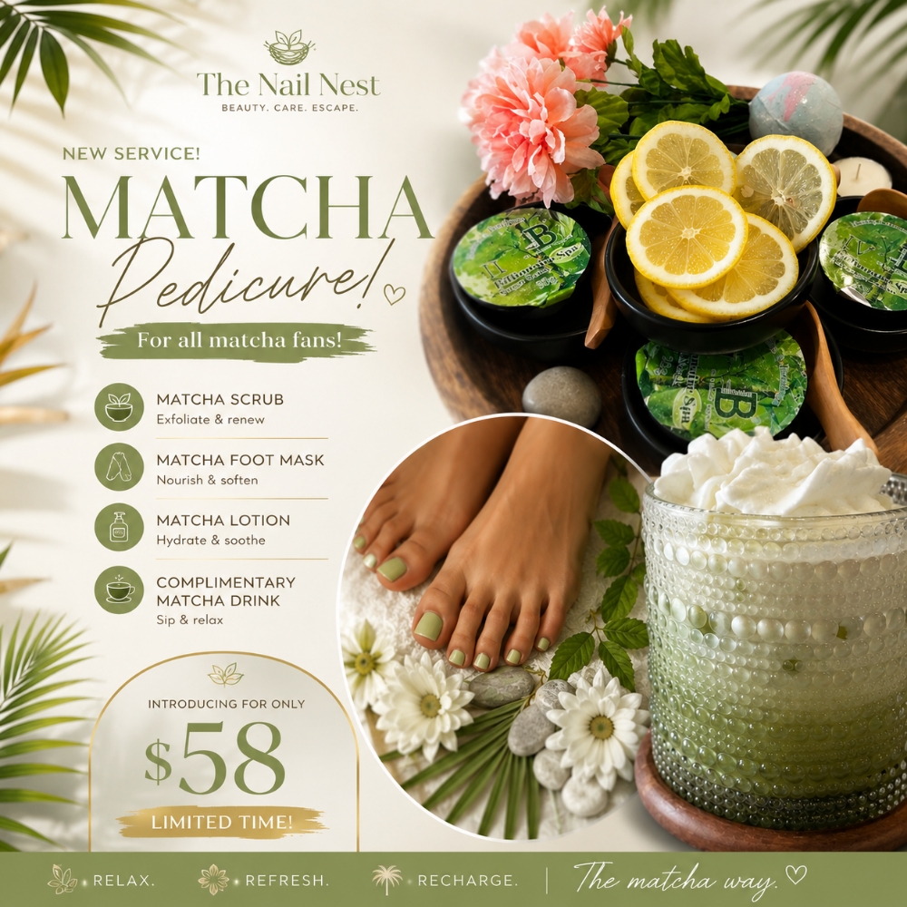 Matcha Steam Stone Pedicure at The Nail Nest in Orange, CA